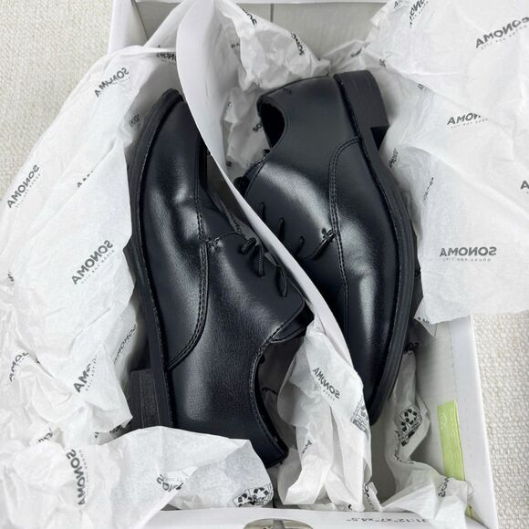 Sonoma Alexander Dress Shoes Boys Size 1 Black Lace Up Formal Oxford Comfort - Picture 11 of 11